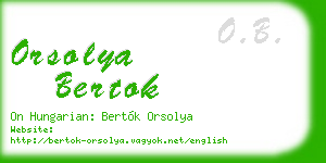 orsolya bertok business card